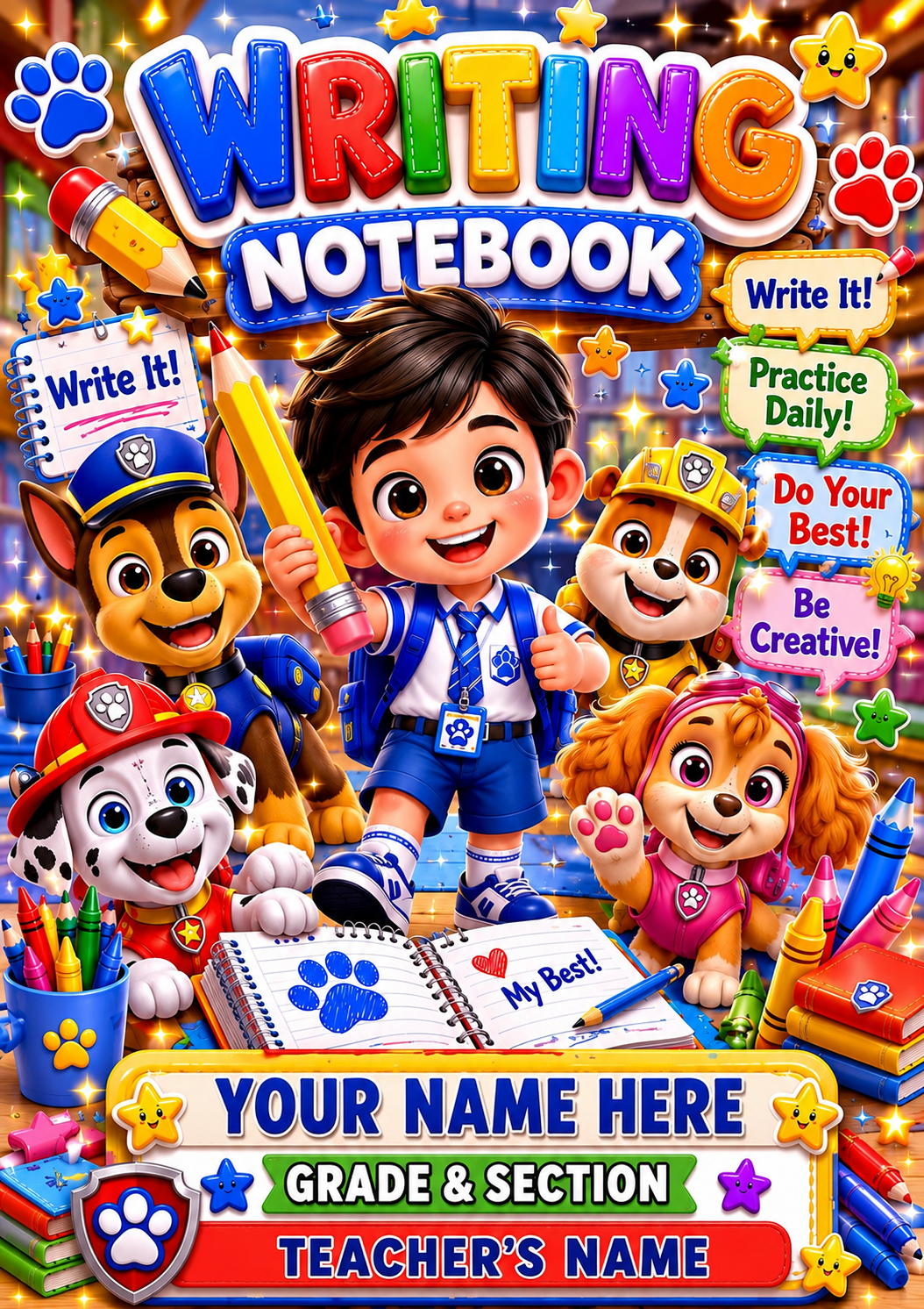Prompt (Customizable Writing Notebook Cover)