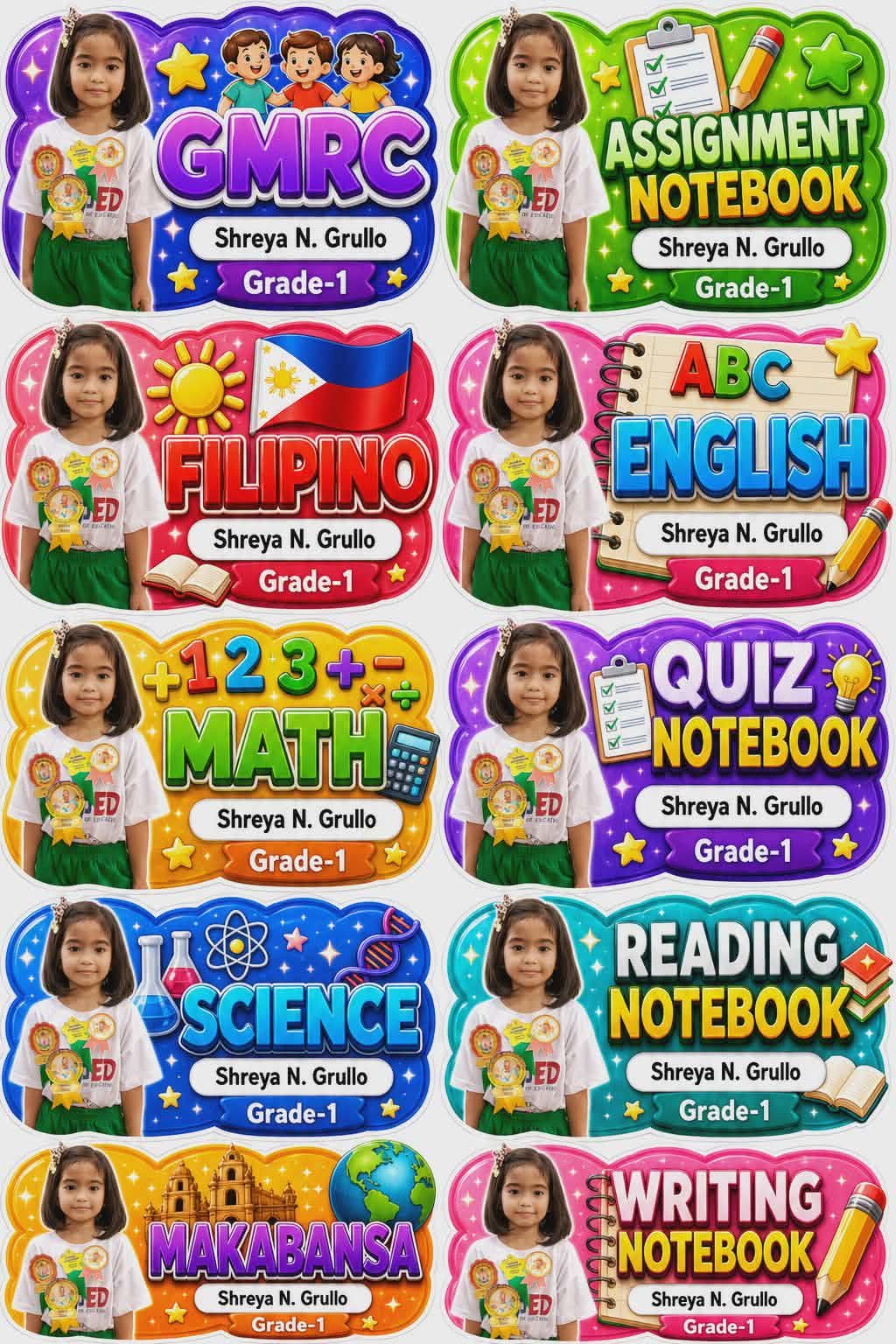 PROMPT – CUSTOMIZABLE SCHOOL NOTEBOOK LABEL STICKER PACK